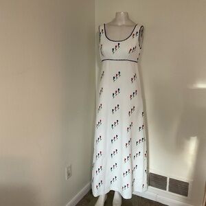 Vintage Lanz Embroidered Flower Long Dress S